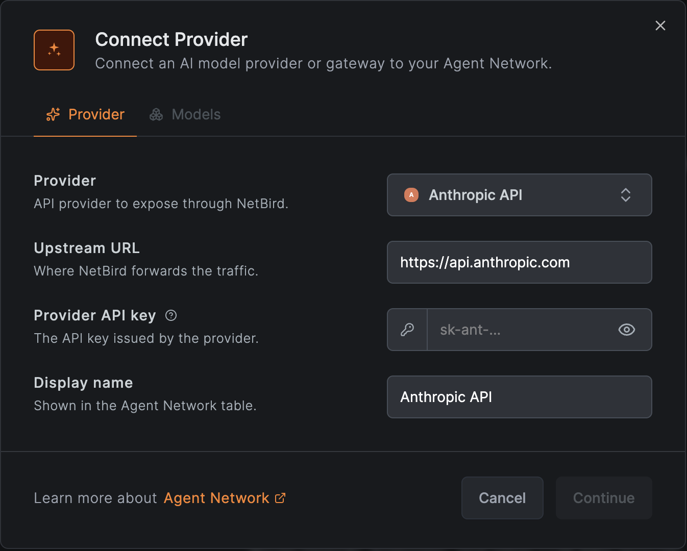 agent network add provider