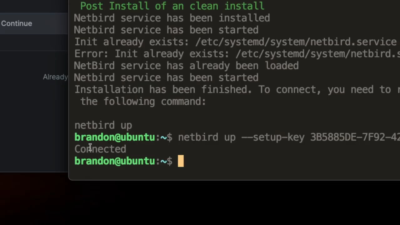 Headless install connected