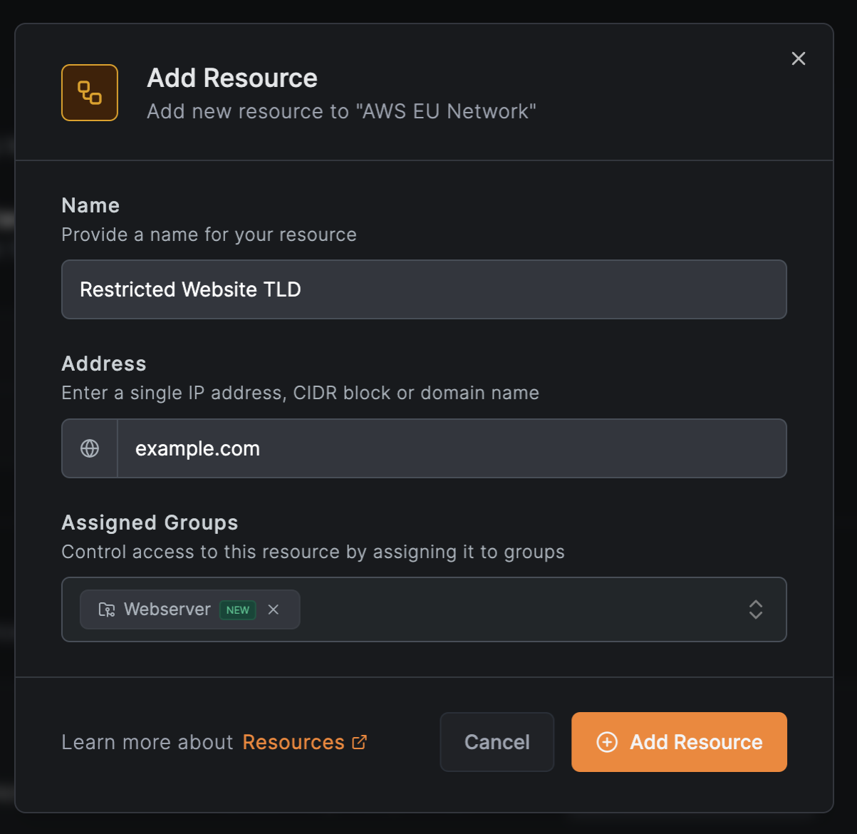 Add TLD Resource