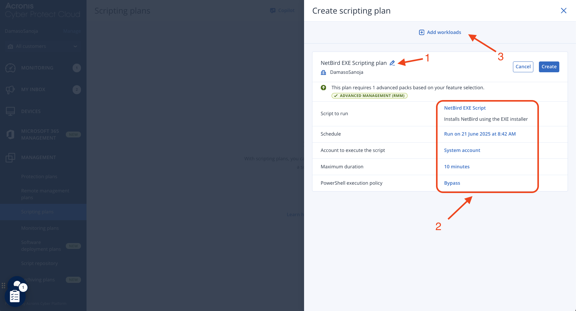 Create Scripting Plan