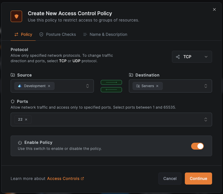 Create Access Control Policy
