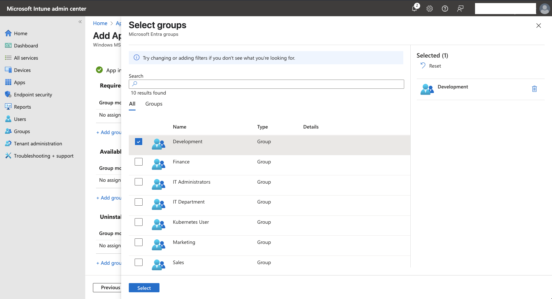 Assign Groups