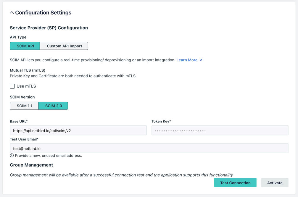 JumpCloud SCIM Configuration