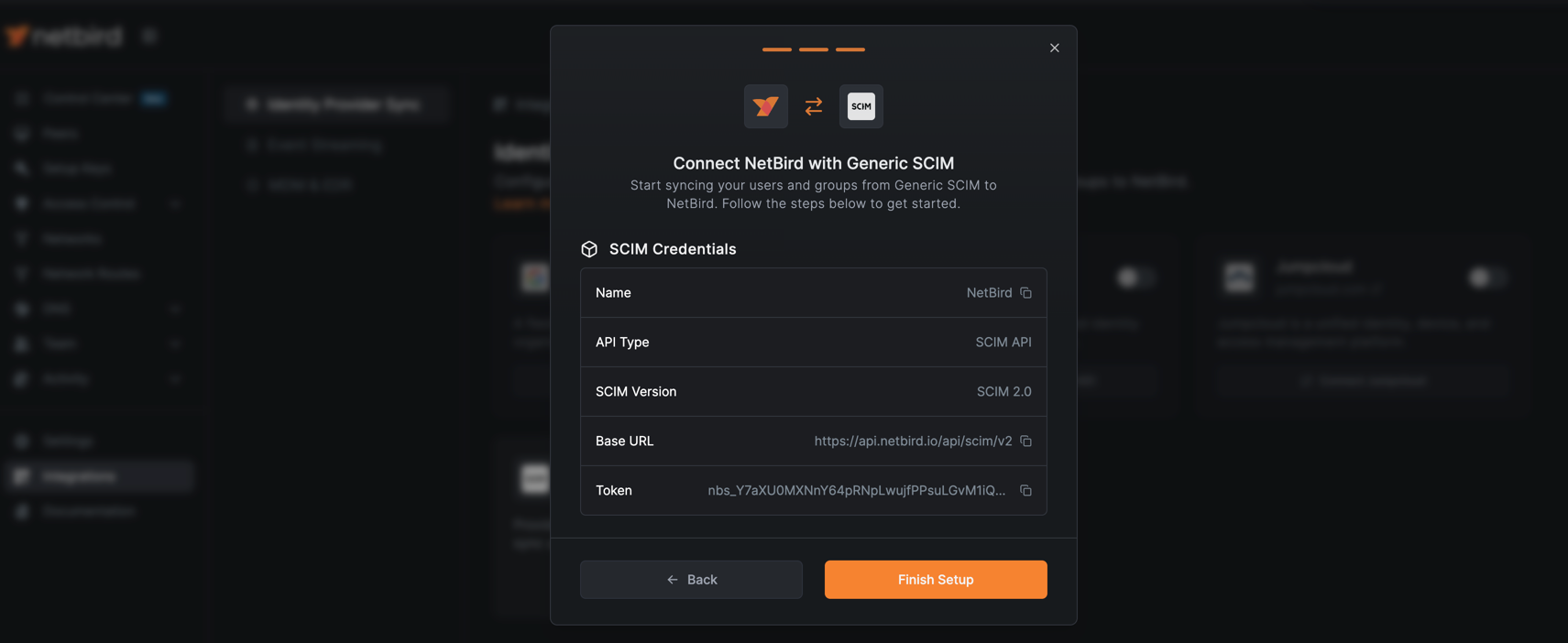NetBird Keycloak SCIM Credentials