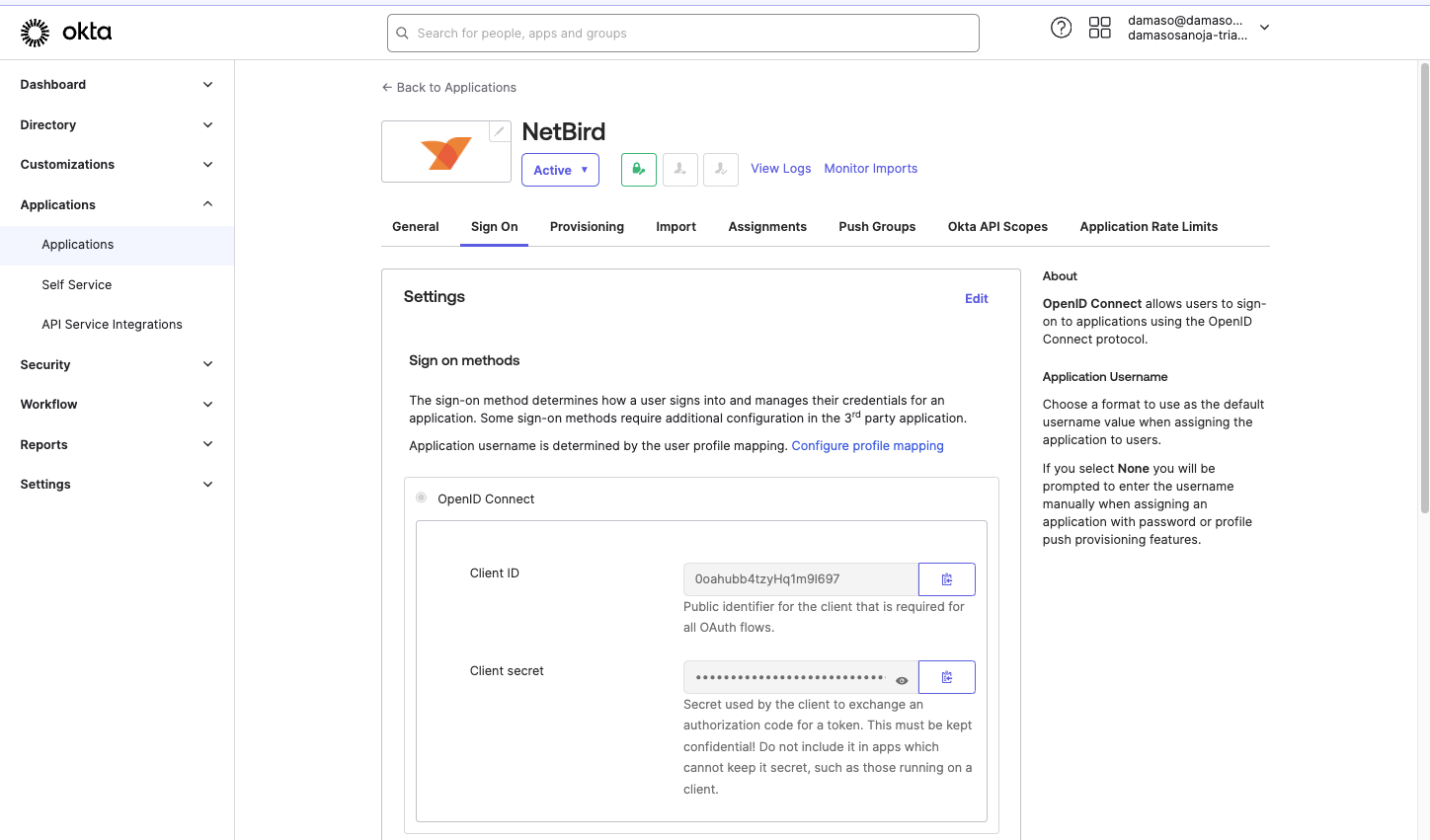 Okta Copy Credentials