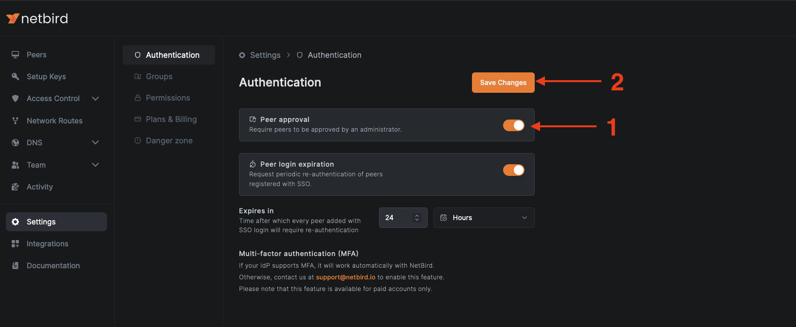 NetBird Freelancer Device Dashboard