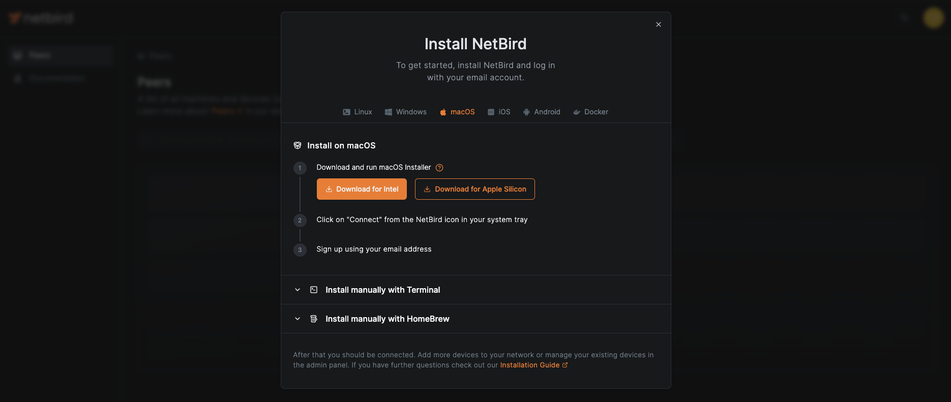 NetBird Freelancer Install Client