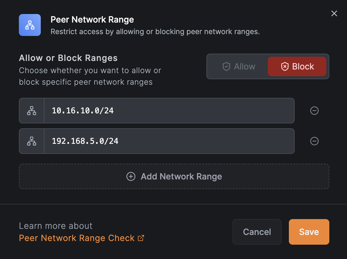 Peer Network Range Posture Check