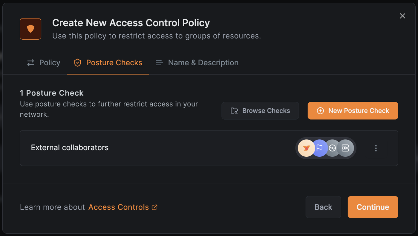 Add Posture Check to Access Control Policy