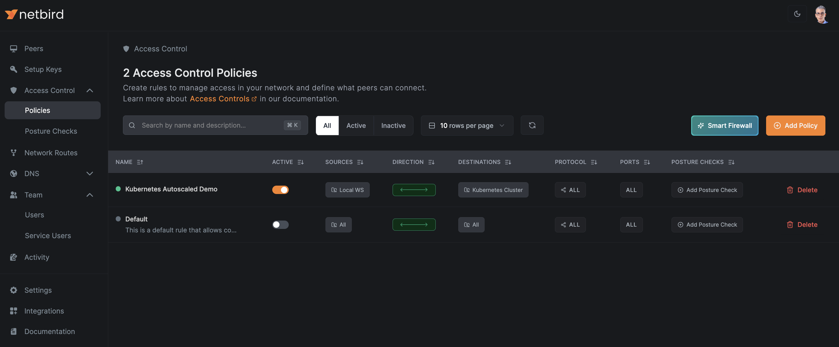 NetBird Access Policies