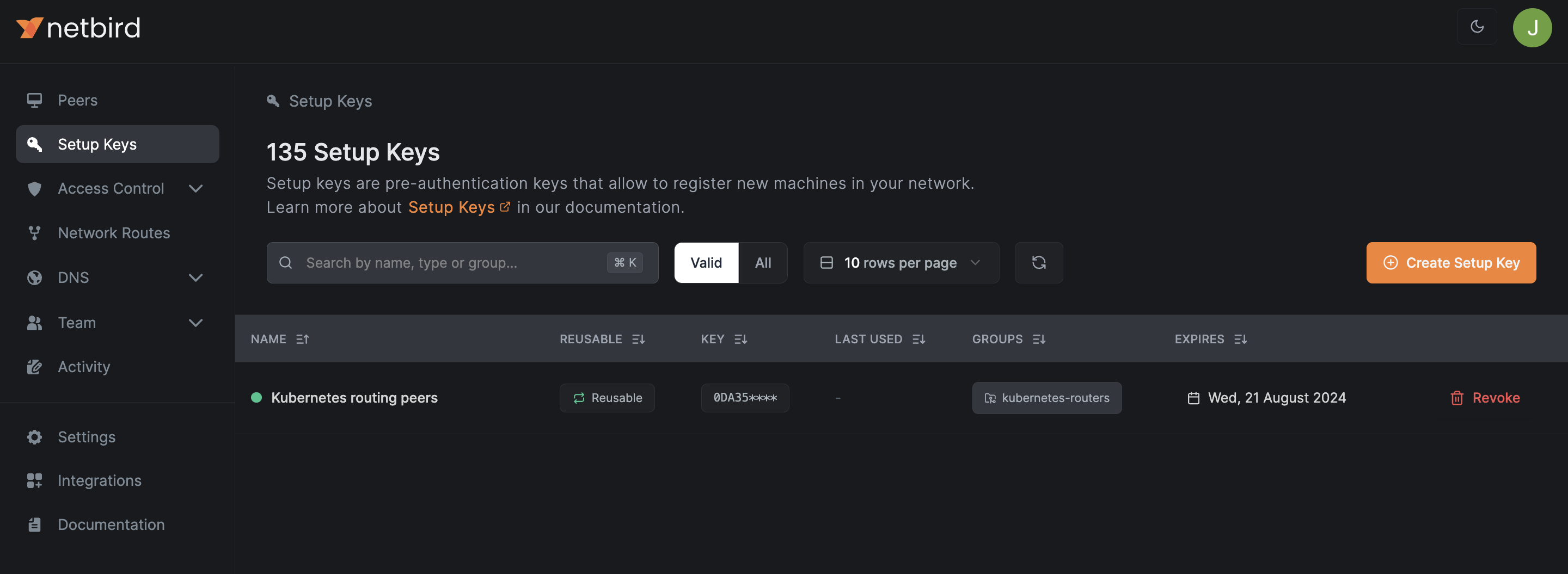 Use setup keys to run automated deployments and add machines to your  network at scale - NetBird Docs