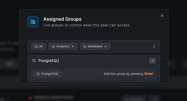 Create group inline