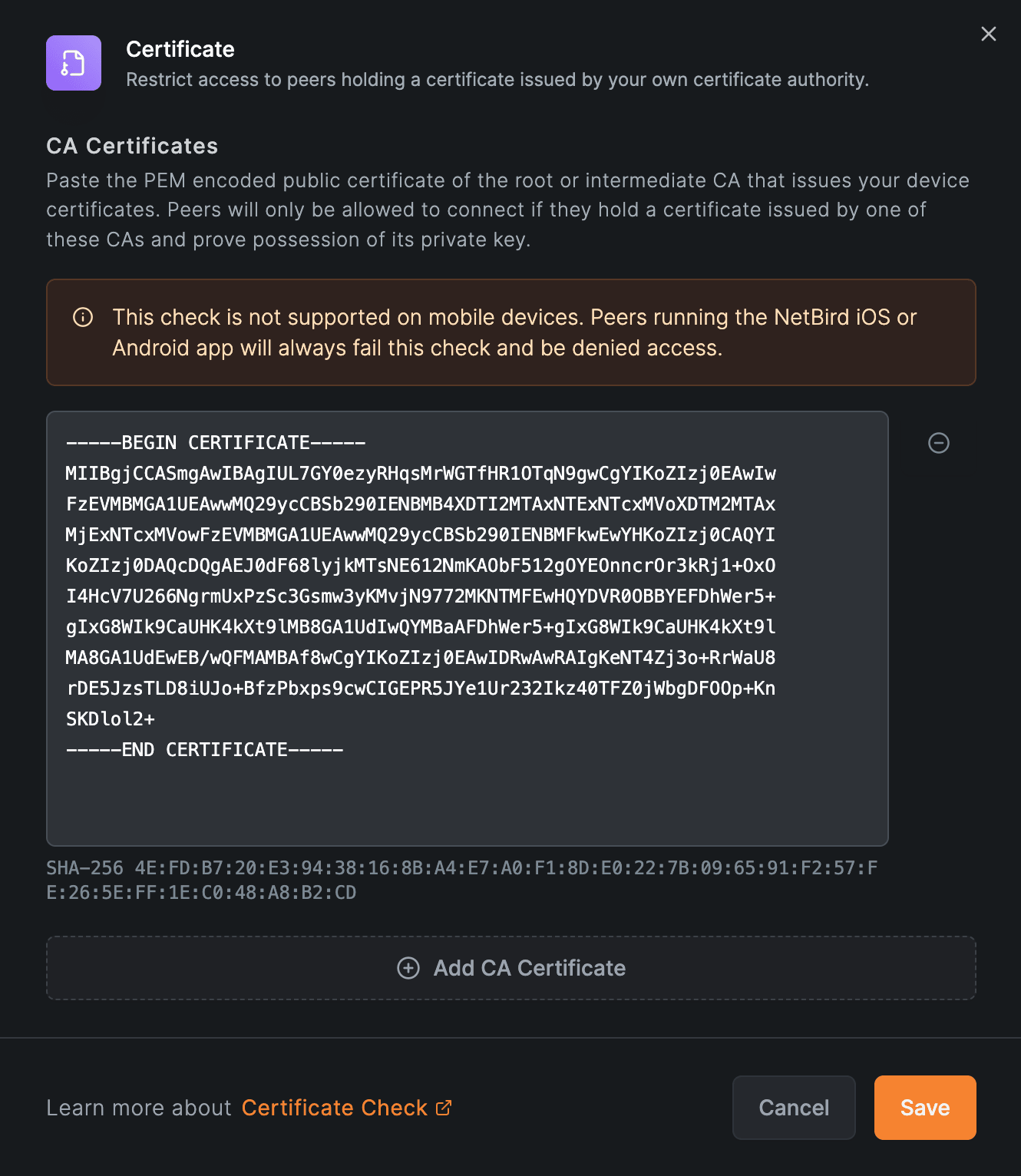 Certificate Posture Check