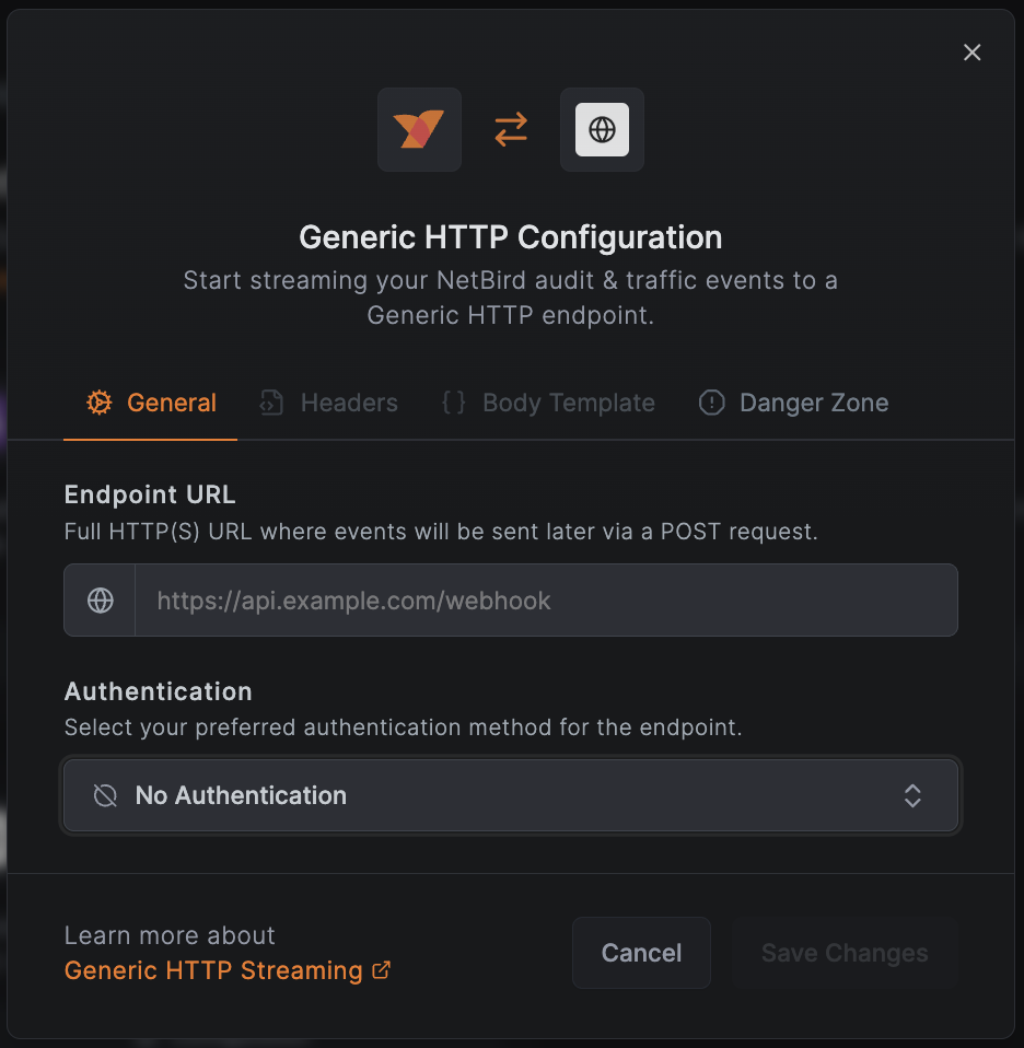 Generic HTTP General Configuration