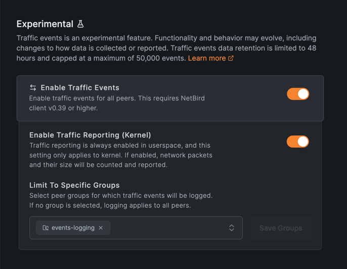 traffic-events-groups-logging-settings