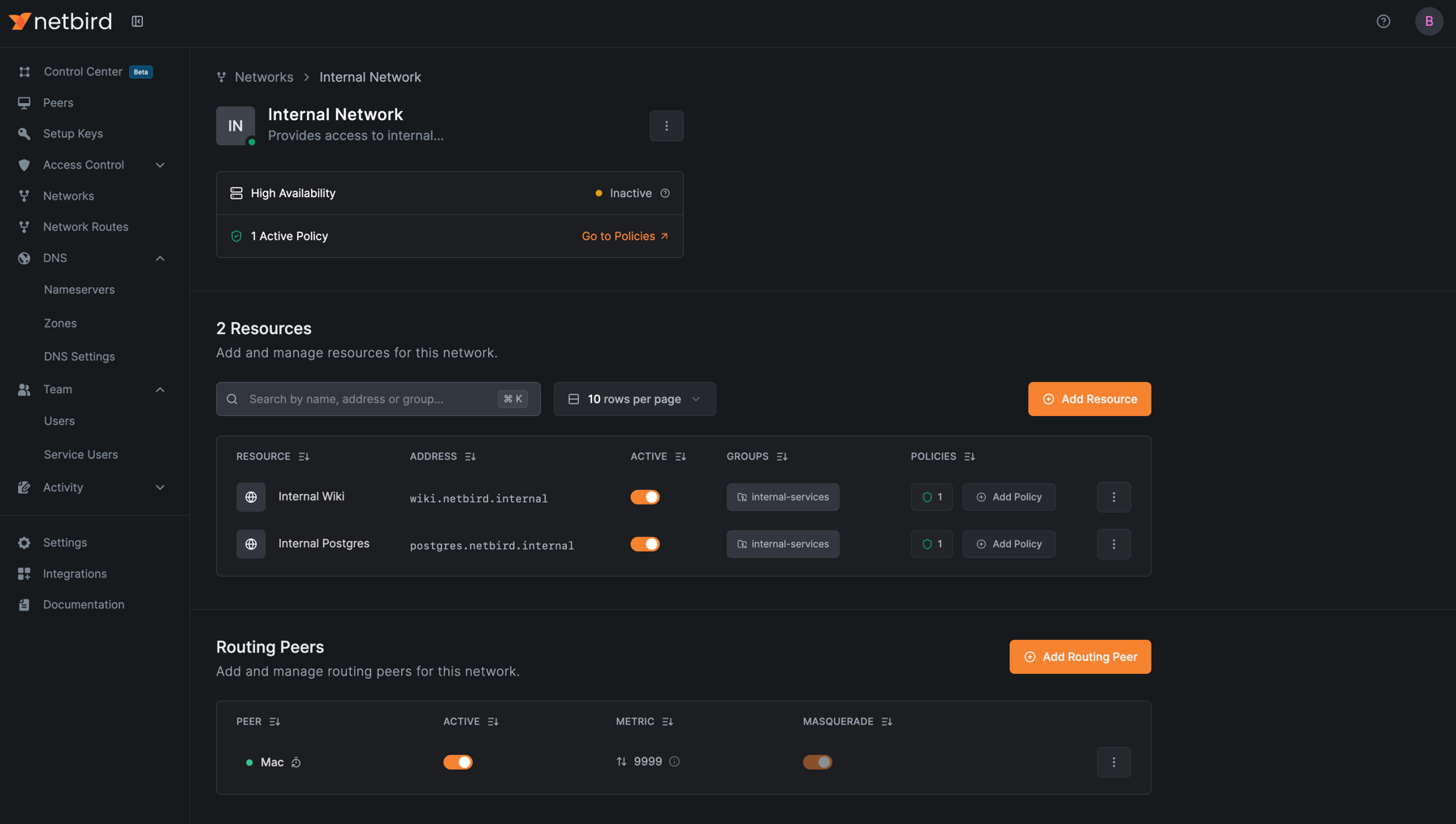 Fully Configured Network