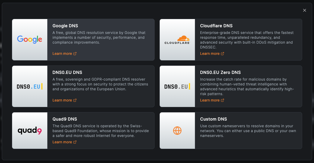 Choose nameserver provider