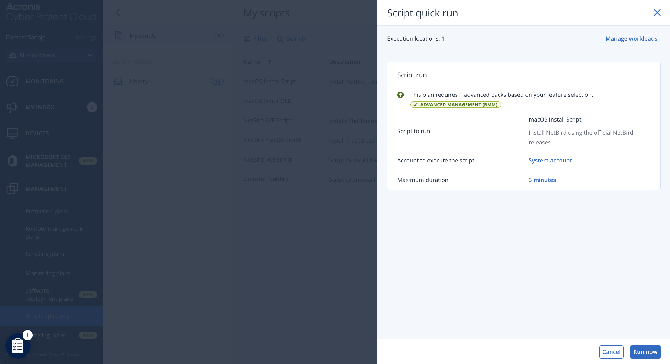 Quick Run NetBird Bash Script script