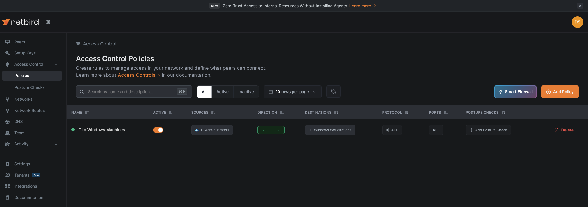 Access Control Policy list