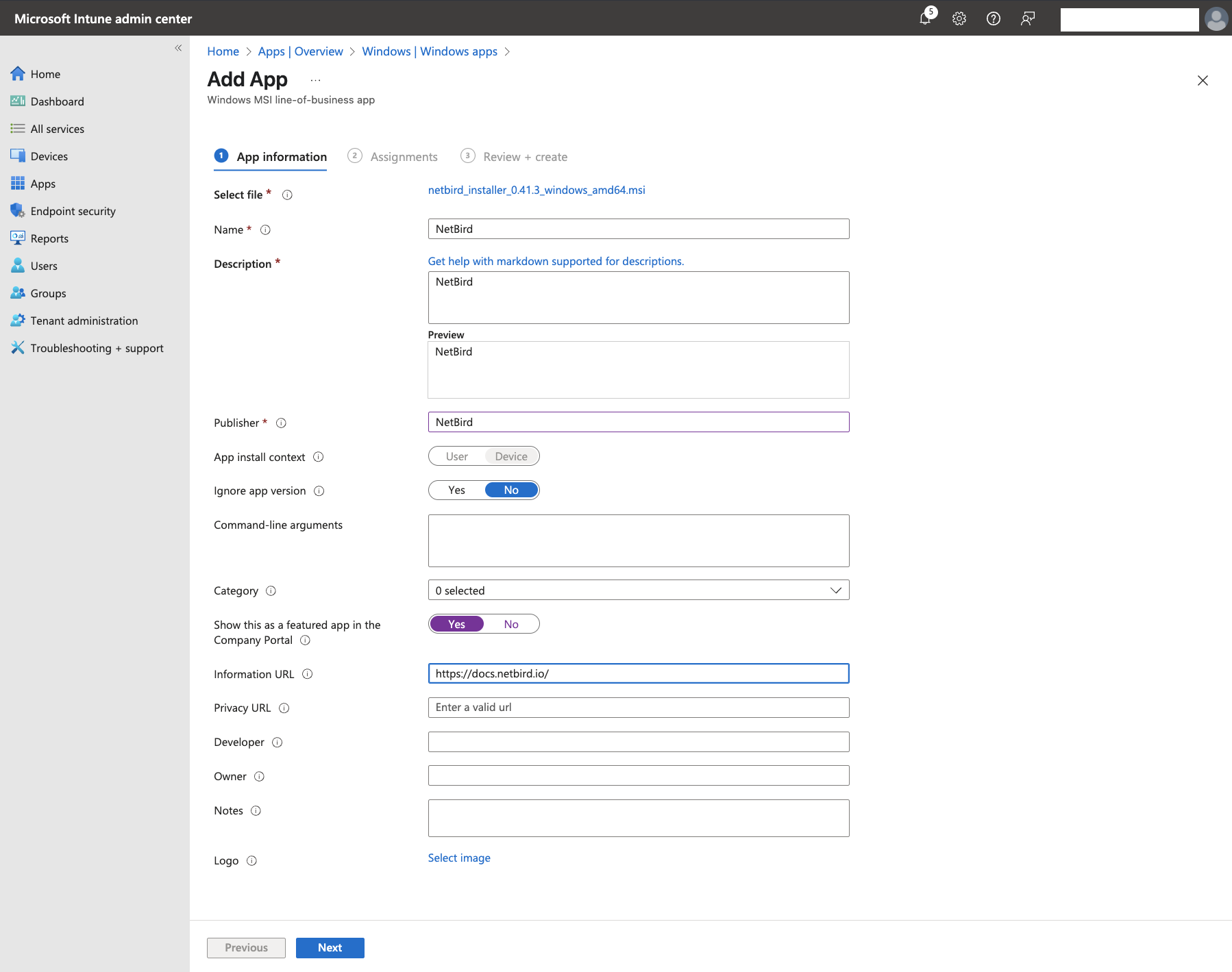 NetBird Configuration
