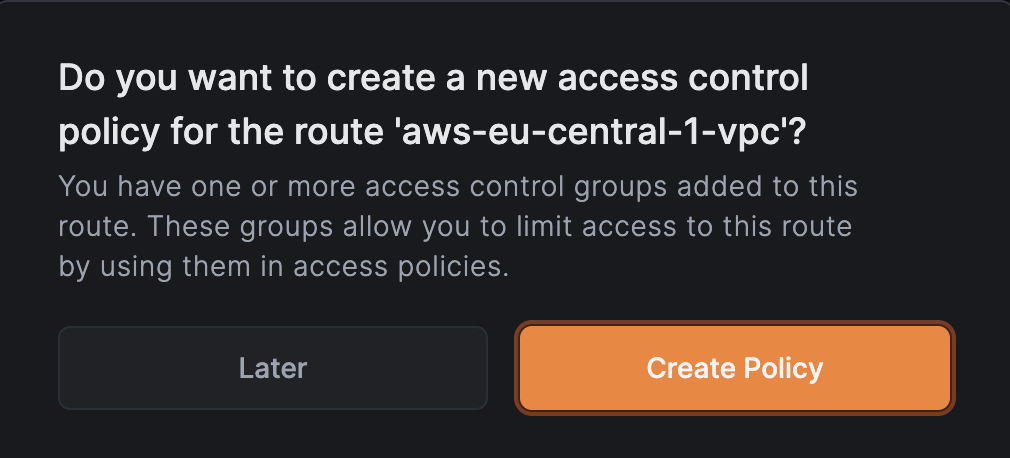 Policy creation prompt