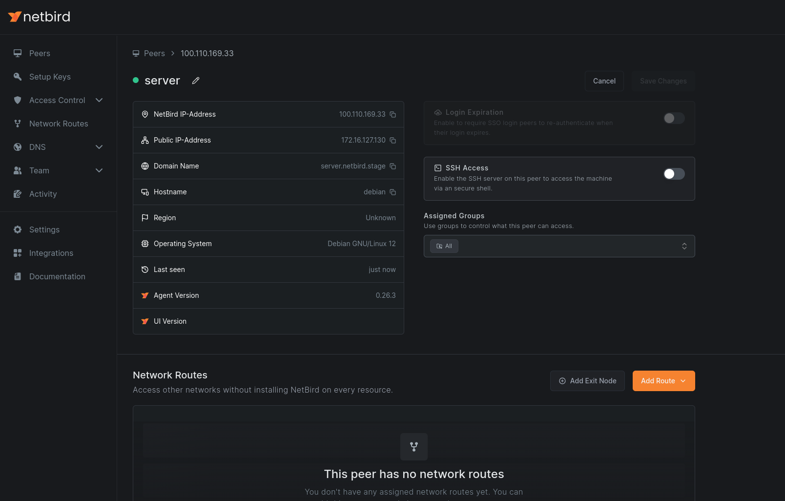 Routing peer selection