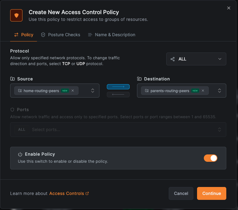Create policy for home to parents