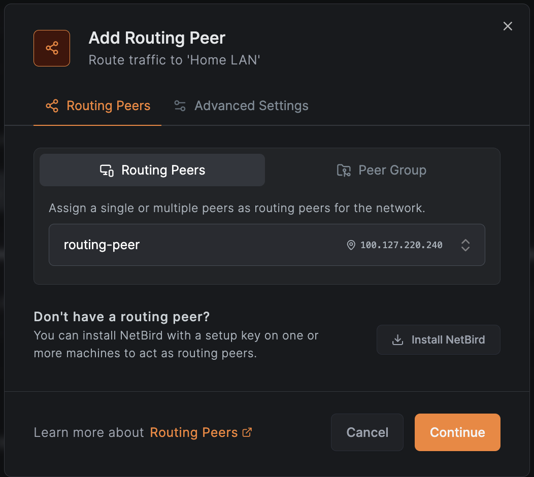 add-routing-peer-home-network