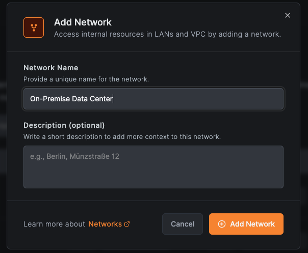 Add network