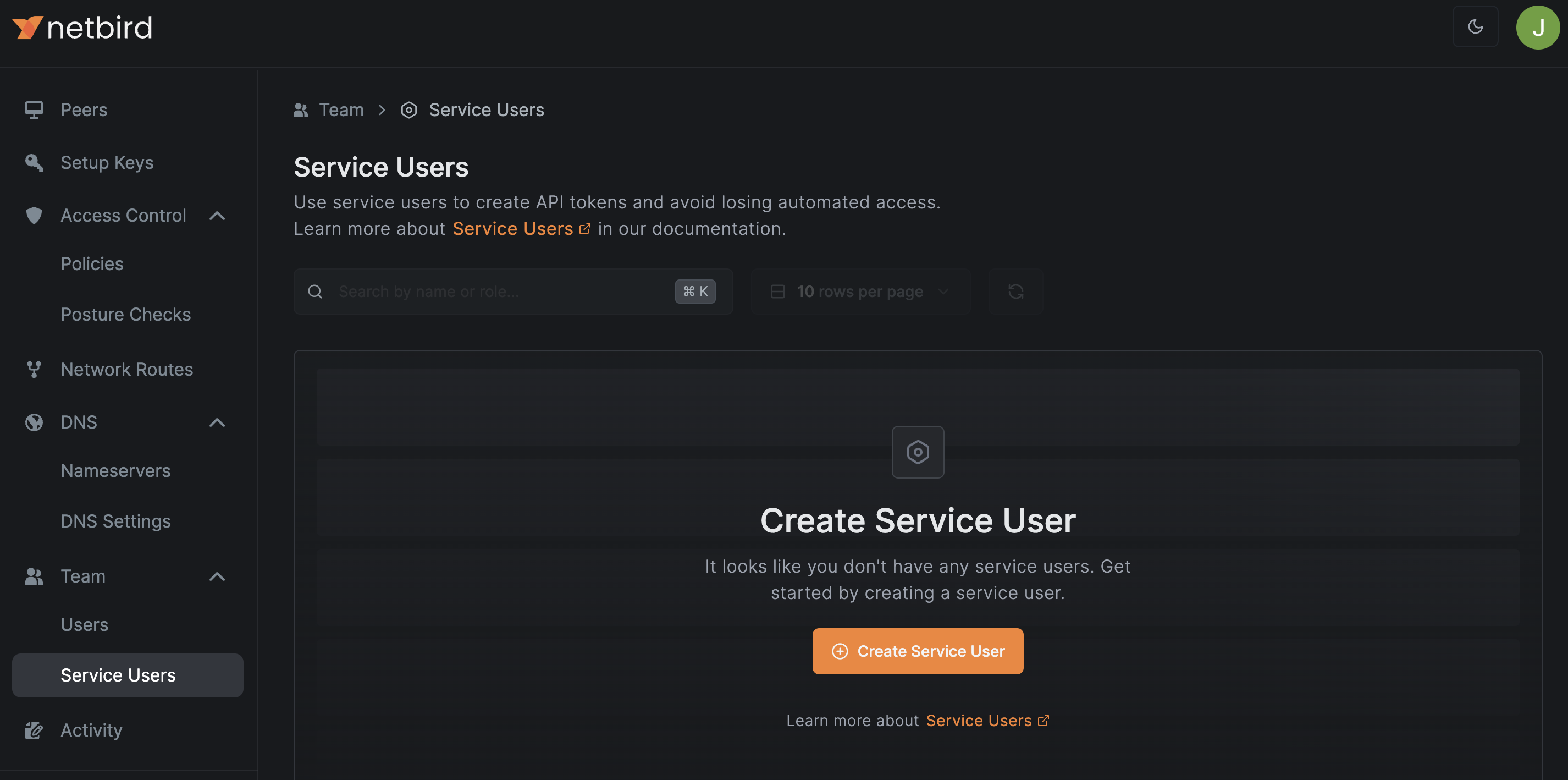 service-user-overview