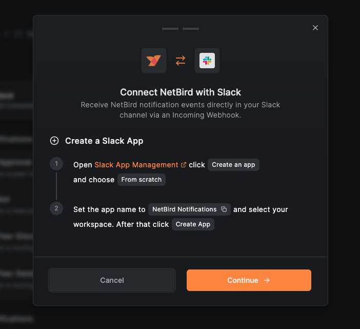 Connect NetBird with Slack - Step 1: Create a Slack App