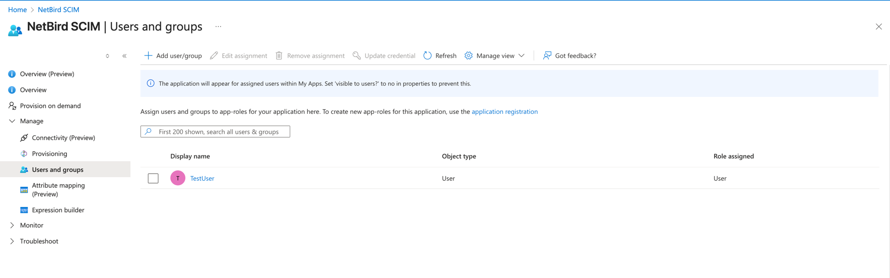 Microsoft Entra ID Assign Users and Groups Interface
