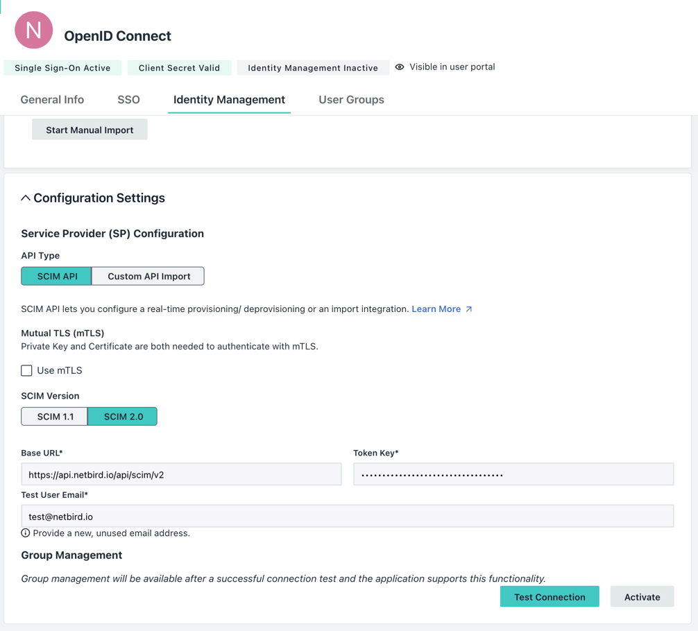 JumpCloud SCIM Configuration