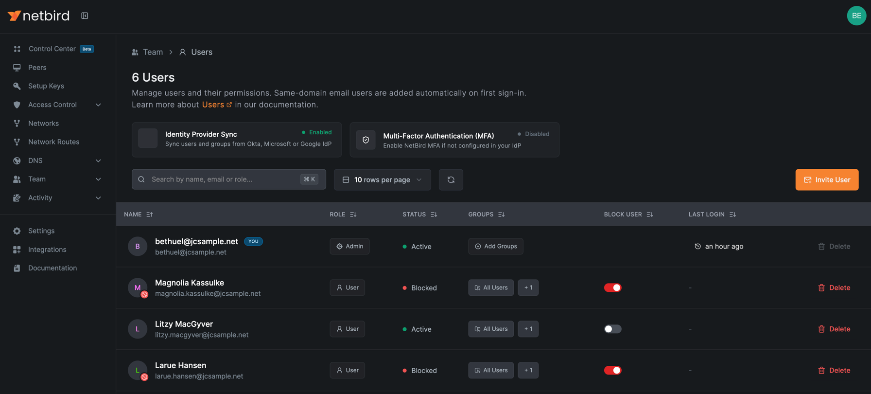 NetBird Verify Users