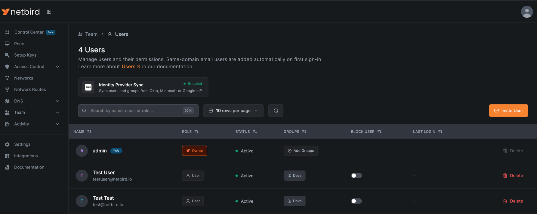 NetBird Verify Users