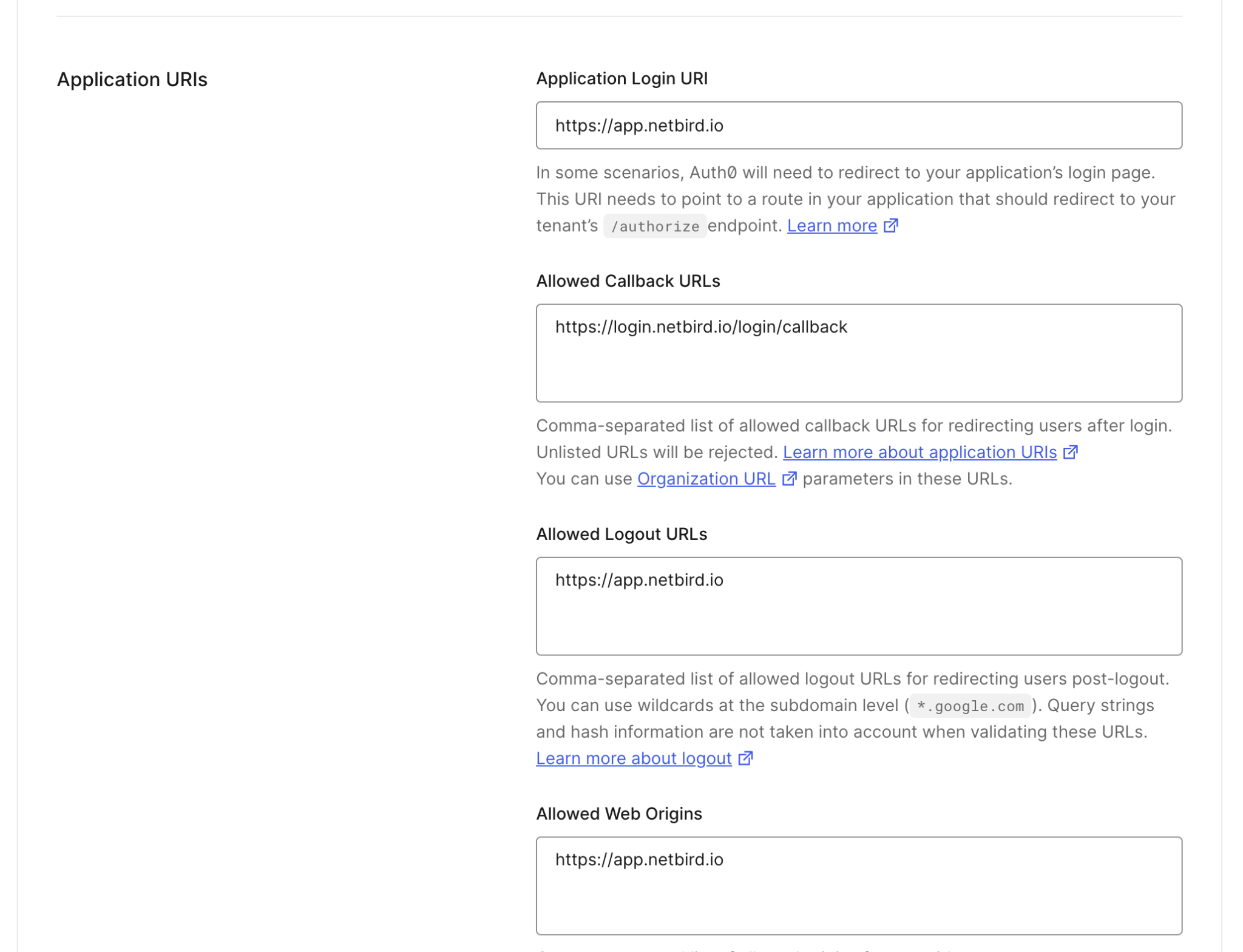 auth0-application-configure