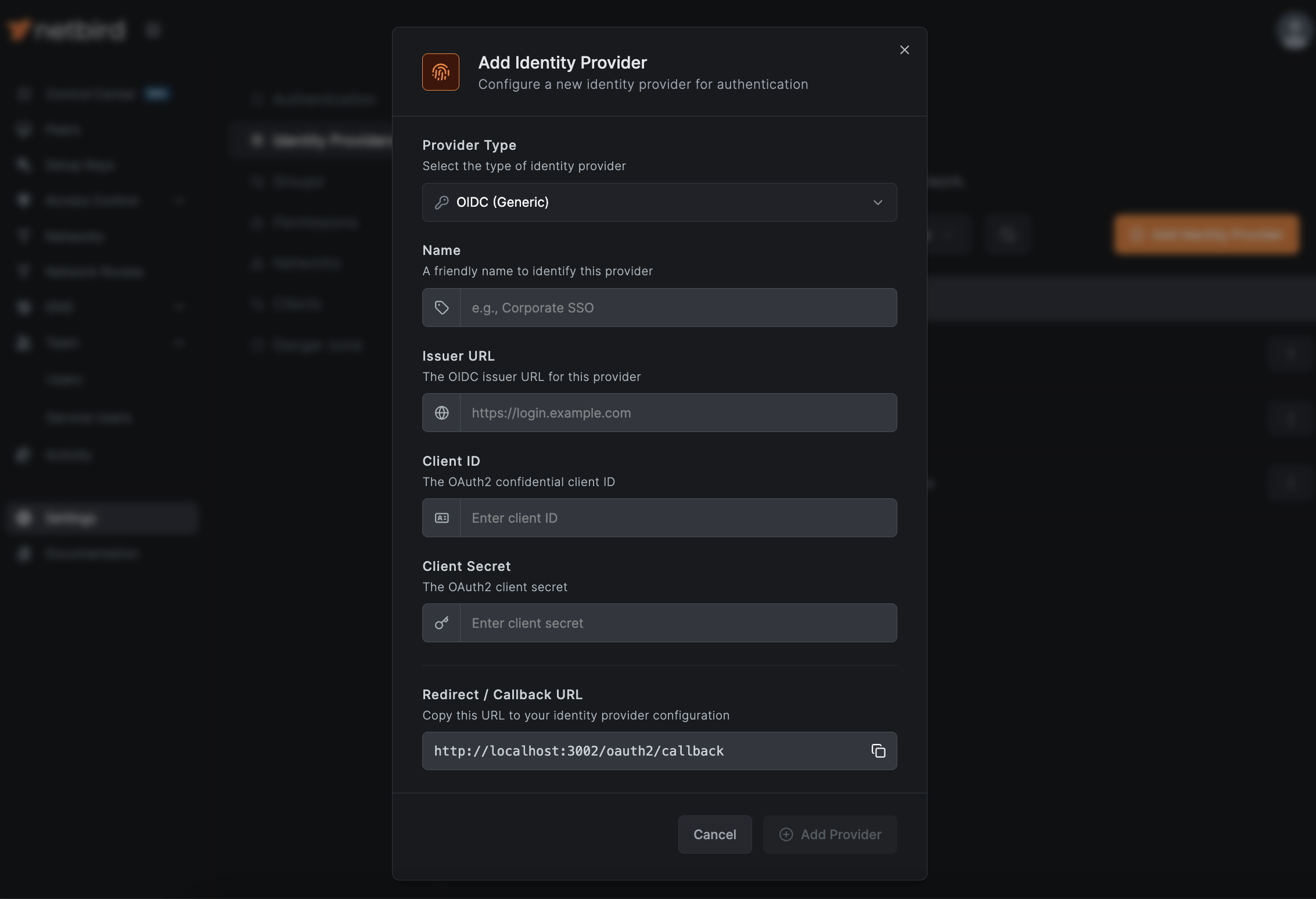 Identity Providers List