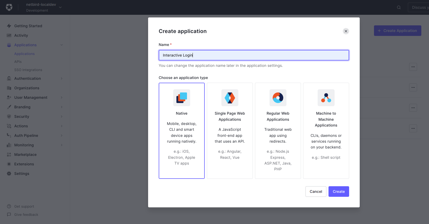 Create interactive login app