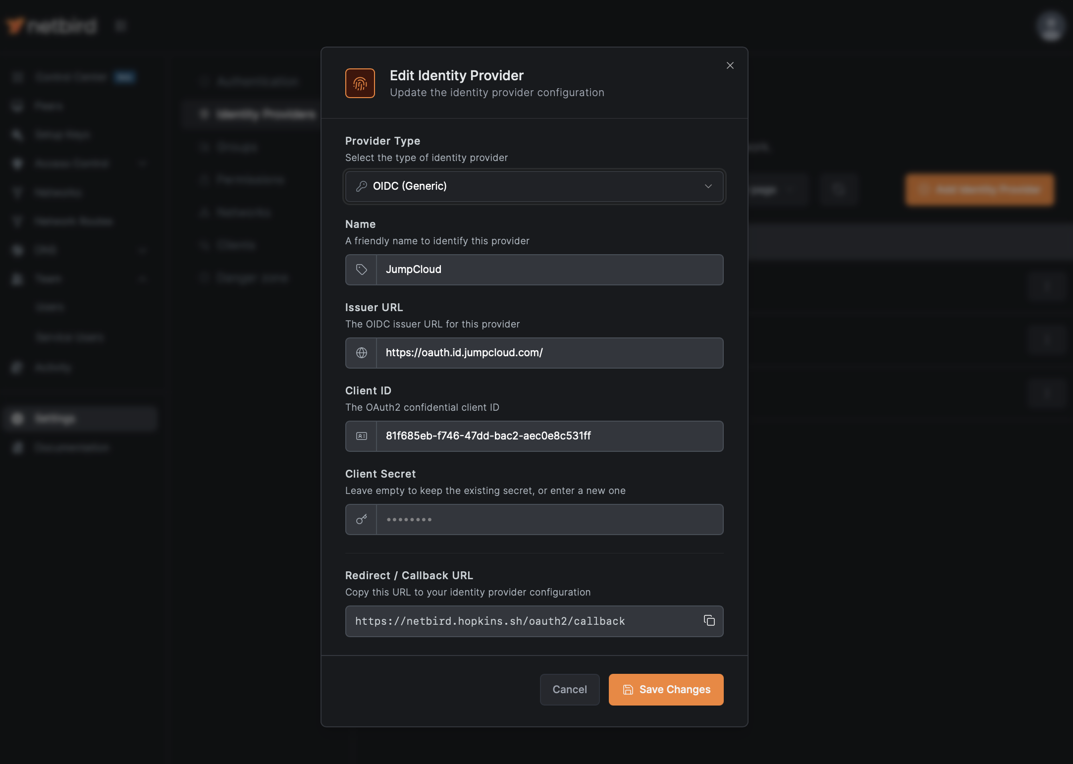 JumpCloud configuration