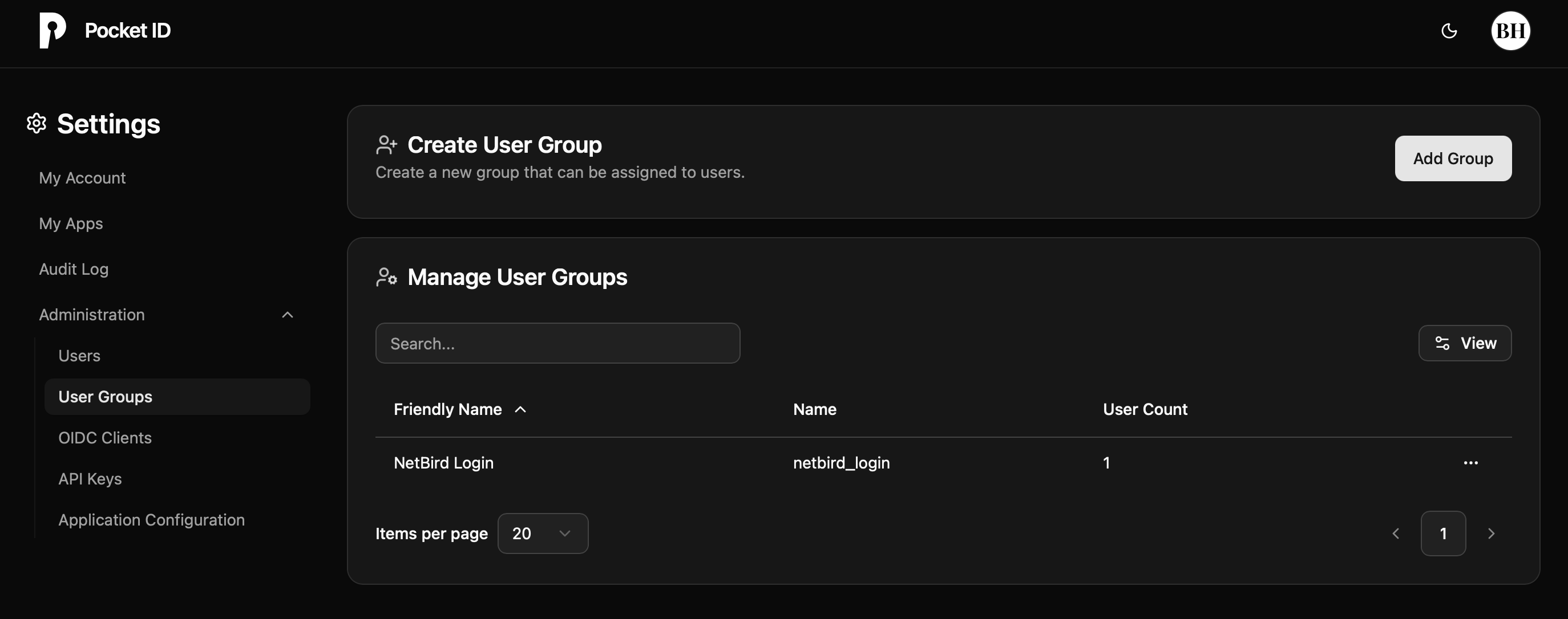 Add user group